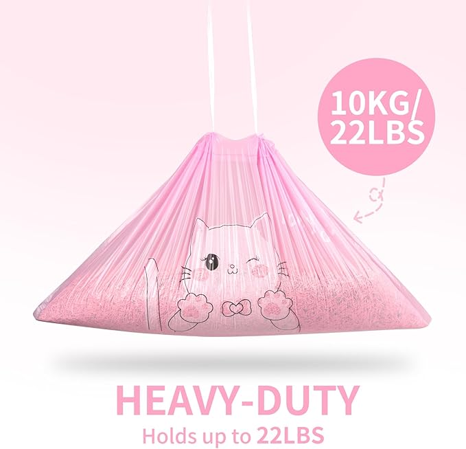 ANWA 120 Count Cat Litter Box Liners for Automatic Cat Litter Box and Litter Box Robot 4/3, Heavy-Duty, Extra Thick, Economy Bulk Pack, Pink