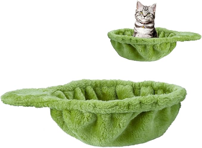 Cat Tree Hammock,Cozy Cat Tree Hammock for Large Cats with Deep Basket,Cat Tree Hammock Add On Attachment Design for Cat Tower,Cat Tree Hammock Replacement Extra Large (12.4") (Green)