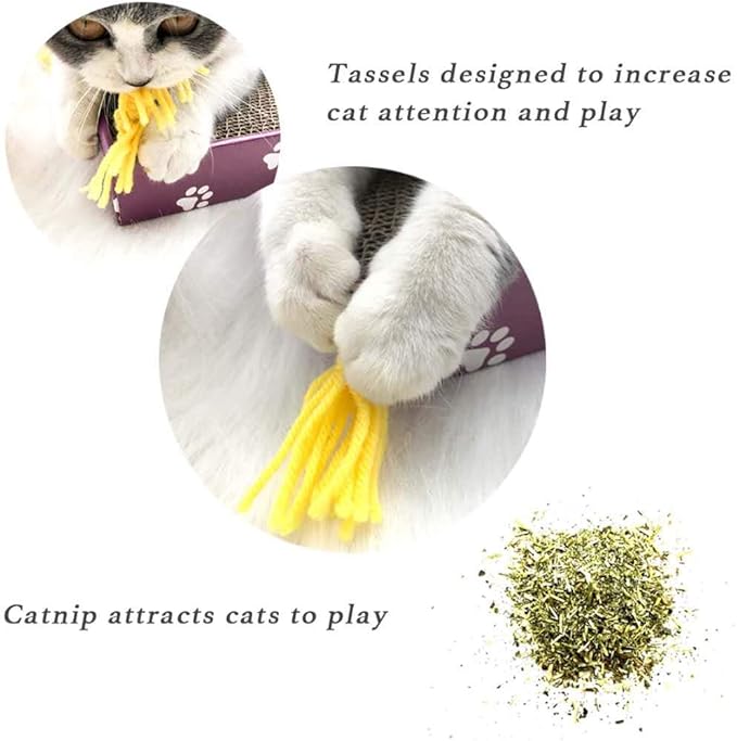 PEEKAB Cat Scratcher Cardboard Wide Scratching Board Reversible Corrugate Cat Scratch Pad with Box Catnip Included Large 3PCS
