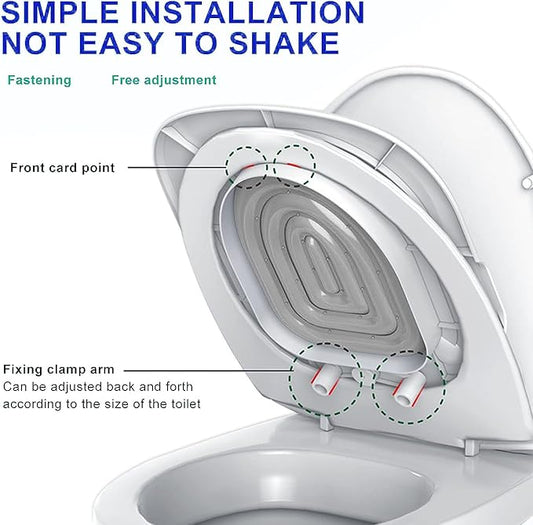 Cat Toilet Training Systems,Cat Toilet Training Kit,Reusable Plastic Trainer for Pet Cleaning with 1 Replaceable Cat Feather Toy,Litter Boxes (Blue)