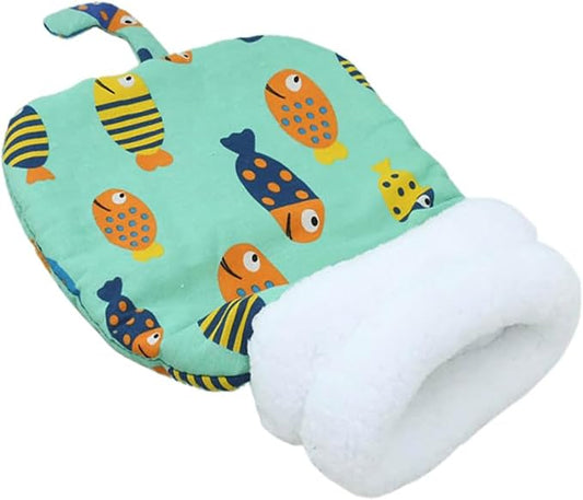 Cozy Sleeping Bag, Cozy Nest for Cats and Dogs, Soft Cat Dog Sleeping Bag, Cat Sleeping Bag for Indoor, Warm Nest for Indoor Cats&Small Dogs, Semi-Enclosed Design (Clownfish(Without Ear), Large)