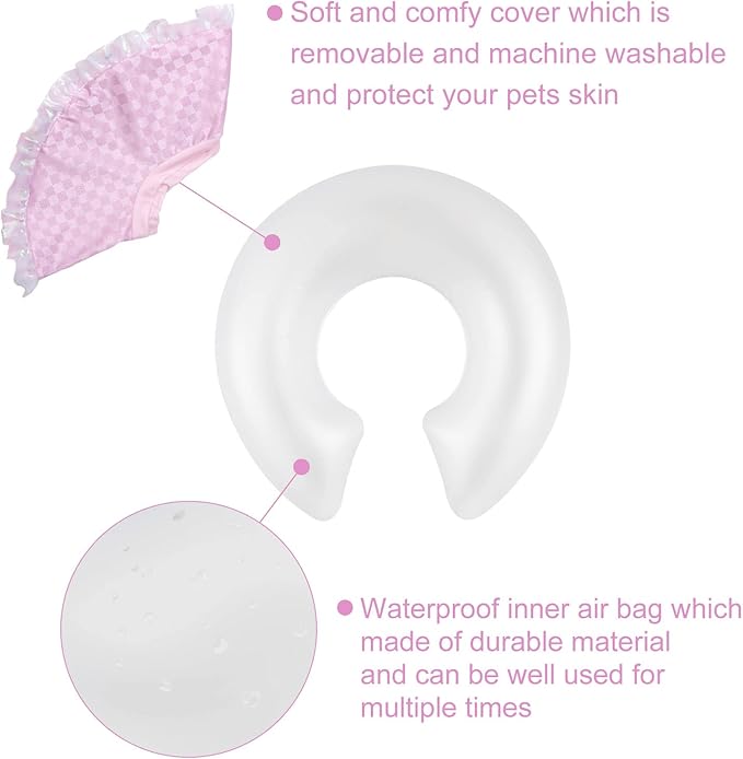 CuteBone Inflatable Dog Cone Alternative for Large Dogs After Surgery-Double Adjustable Neck Range P23SO00101XL