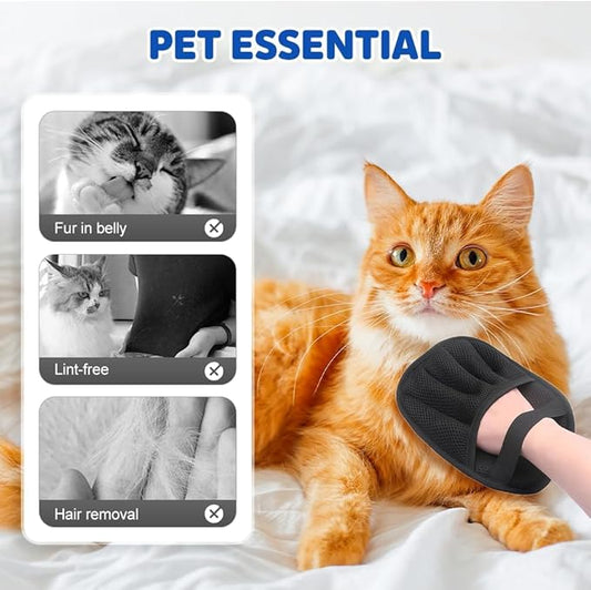 Pet Hair Remover Glove, 2 Pcs New Upgrade Efficient Grooming Gloves for Pet Hair, Reusable Dog Cat Hair Grooming Removal Tool for Couch Car Seat