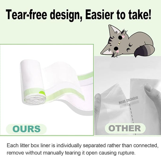 Cat Litter Liners Large, 30 Pack Jumbo Drawstring Cat Litter Bags, Extra Thick Litter Pan Liners Heavy Duty 36"x16" for cat