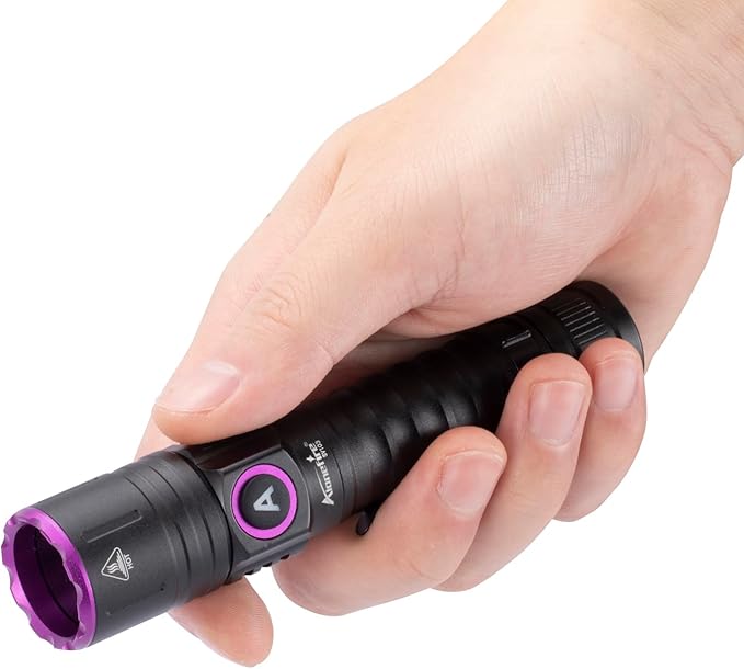 ALONEFIRE SV103 365nm UV Flashlight 10W Type C USB Rechargeable Black Light Money Detector for Resin Curing, Pet Urine Detection, Scorpion, Fishing, Minerals, Leaks, Cure Glue with Battery