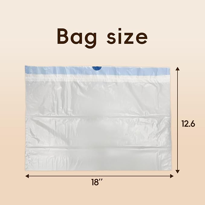 Cat Litter Box Liners Bag Fit For MW-SC01/MW-SC02/MW-LR01 Automatic Self Cleaning Cat Litter Box, Waste Bags, 18" x 12.6"Heavy Duty Replacement Trash Bags with Drawstring (White, 100 counts)