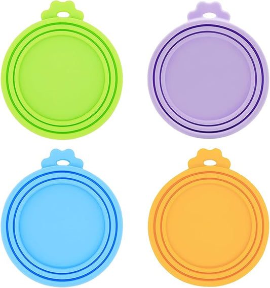 Food Can Covers/4 Pack/Universal BPA Free Silicone Dog Cat Food Can Lids for Dog and Cat Food/Fits All Standard Size Dog and Cat Can Tops for Pet Food Storage(Mix Color2)