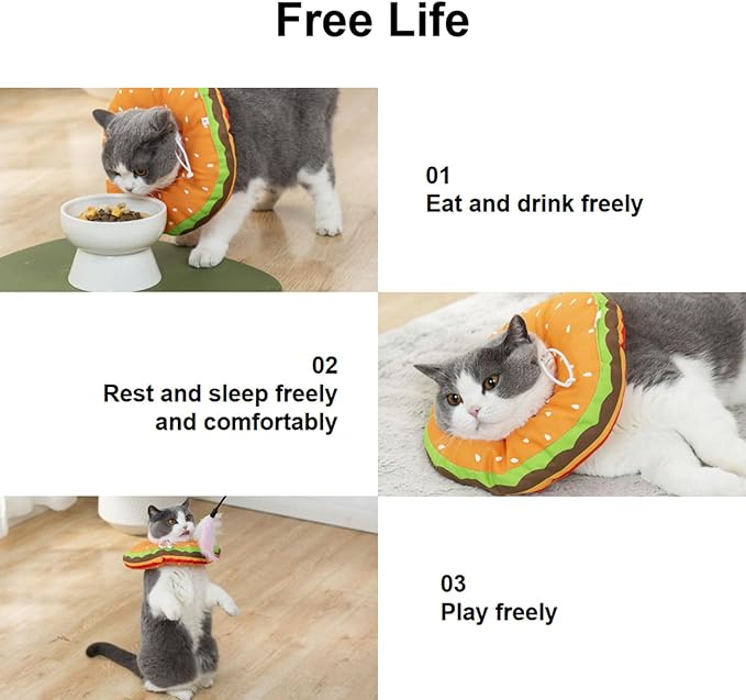 EWES Cat Cone Collar Soft M Size Alternative Neck Cones to Stop Licking Kitten Comfy Elizabethan Collars After Surgery Neuter Dog Donut Collar for Pet e Collar Recovery Shame