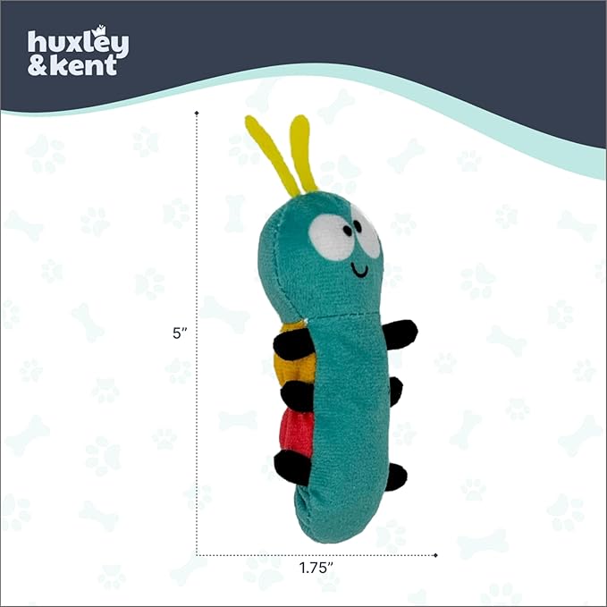 Huxley & Kent Plush Cat Toy - Interactive Catnip Toy for Cats & Kittens - Soft Kitty Toys with Crinkle & Catnip - Fun Indoor Play - Caterpillar