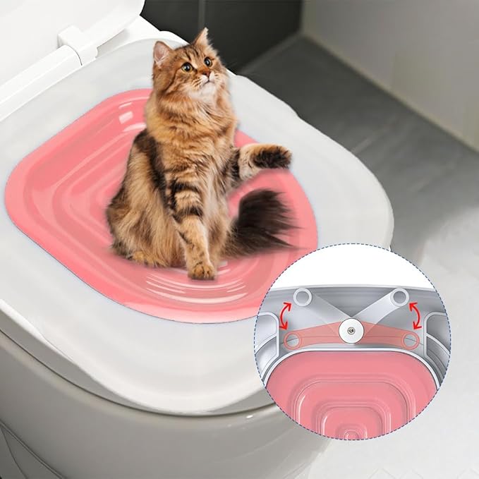 Cat Toilet Training Kit, Professional Universal Hygienic Pet Supply with Tray for Puppy Small Trainer Reusable Litter System Cleaning Kitty Potty Train to Use Cats Urinal Seat Tool Toilets