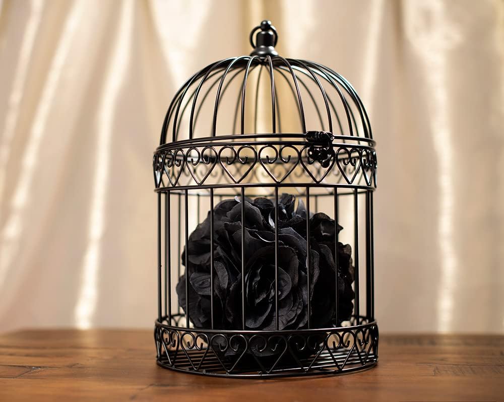 Anderson's Decorative Black Wire Birdcage Wedding Centerpiece, Table Décor, Hanging Decorations, Reusable