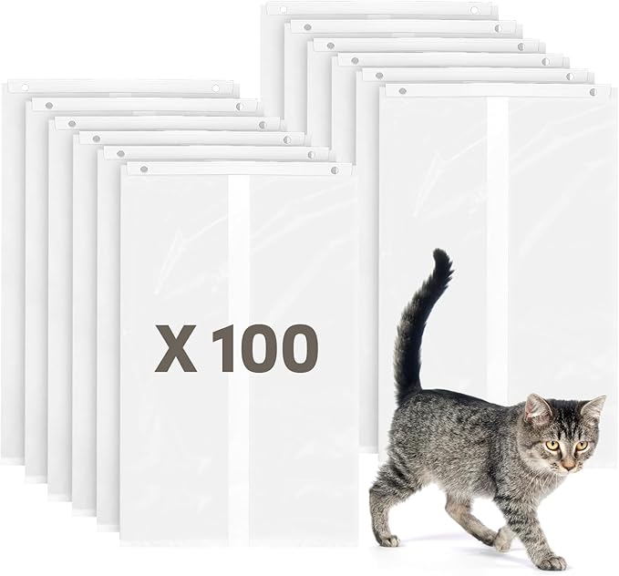100 Pack Cat Litter Bags for PetSnowy Snow+ Cat Litter Box, Heavy Duty Tear and Leak Resistant Litters Bag, Self-Sealing Waste Drawer Liner Bags for PetSnowy (100)