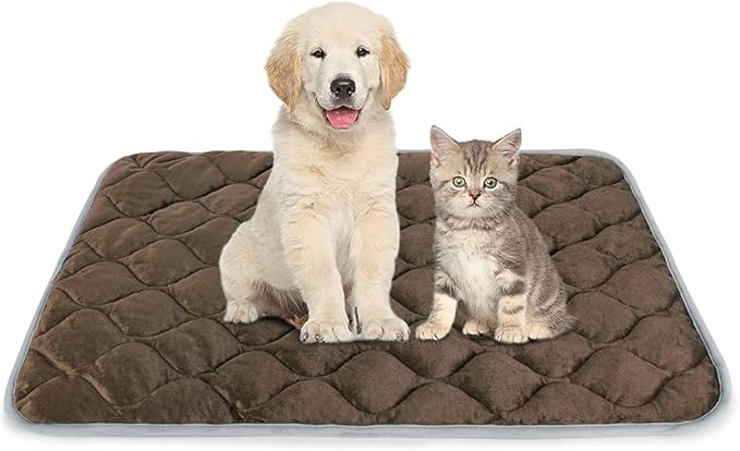 ULIGOTA Self-Warming Cat Bed and Dog Crate Pad - Thermal Pet Heating Mat