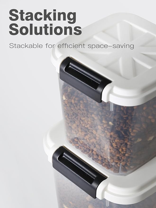 10 lbs Dog Food Storage Container Cat Treat Container with Measuring Cup,Large Dry Pet Food Storage Bin for Cereal, Birds, Rice and Grain