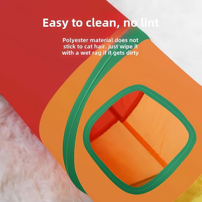 Collapsible Cat Tunnel - Cat Tubes for Indoor Cats Collapsible Cat Play Toy for Puzzle Exercising Hiding Training and Running