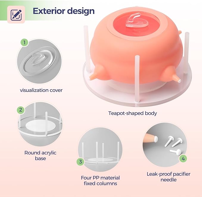 Nursing Nipple for Multiple Kittens, Puppy Feeders for Multiple Puppies with Support Base,Smooth Flow Nipple for Puppies,Ideal Replacement for Kitten Bottle Feeding Kit,400ml Capacity(Pink)