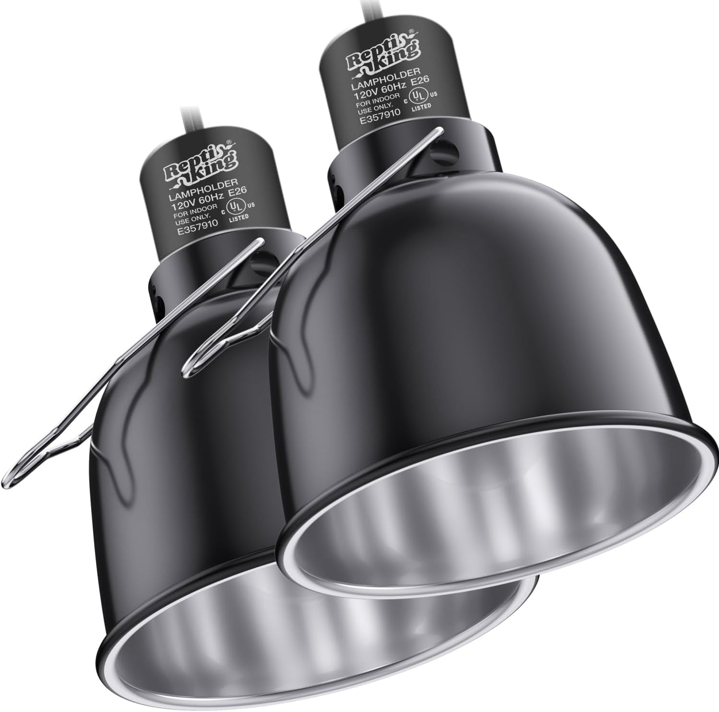 Reptile Light Fixture, 2-Pack 5.5'' Deep Dome for Reptile Light/Heat Lamp/UVB Light, Dual Heat Lamp Holder Fixtures