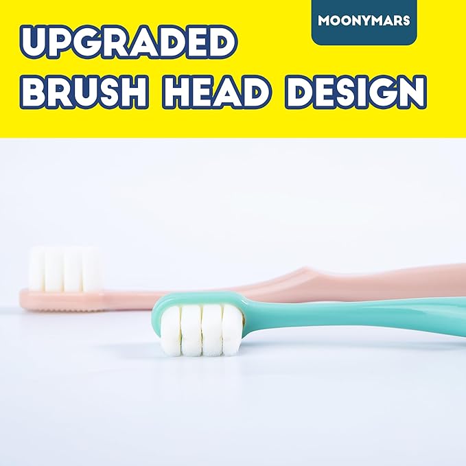 Dog Toothbrush Kit 2 Pack, Ultra Soft Pet Tooth Brush for Medium to Large Dogs & Cats, Animal Teeth Brushing Kit for Easy Dental Cleaning, 2 Pcs, Green