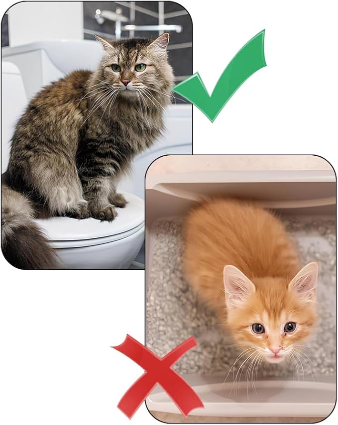 Cat Toilet Training Kit, Toilet Training for Cats,Professional Cat Urinal Reusable Kit System Trainer Seat Tool Pet Cleaning Most Toilets with Extra Tray Environment