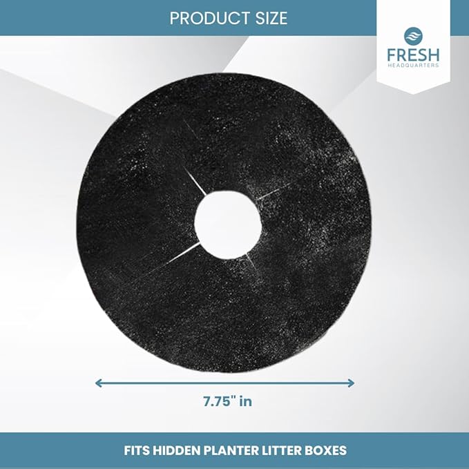 4-Pack Activated Carbon Filter for Cat Litter Box - Premium Pre-Cut Activated Charcoal Filters Replacement for Hidden Cat Litter Planter - Superior Odor Absorber and Air Filtration