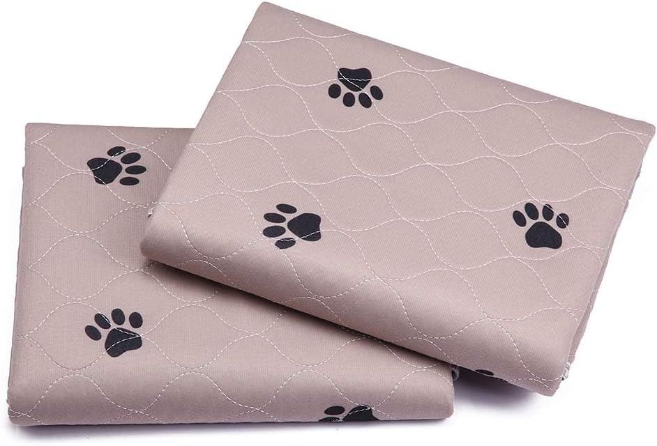 SincoPet Washable Dog Pee Pads with Puppy Grooming Gloves,Puppy Pads,Reusable Pet Training Pads,Large ,Waterproof Pet Pads for Dog Bed Mat,Super Absorbing Whelping Pads,48 Round Inch (Pack of 2)