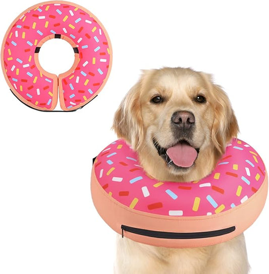 Supet Inflatable Dog Cone Collar Alternative After Surgery, Dog Neck Donut Collar Recovery E Collar for Neuter, Soft Pet Cone for Small Medium Large Dogs