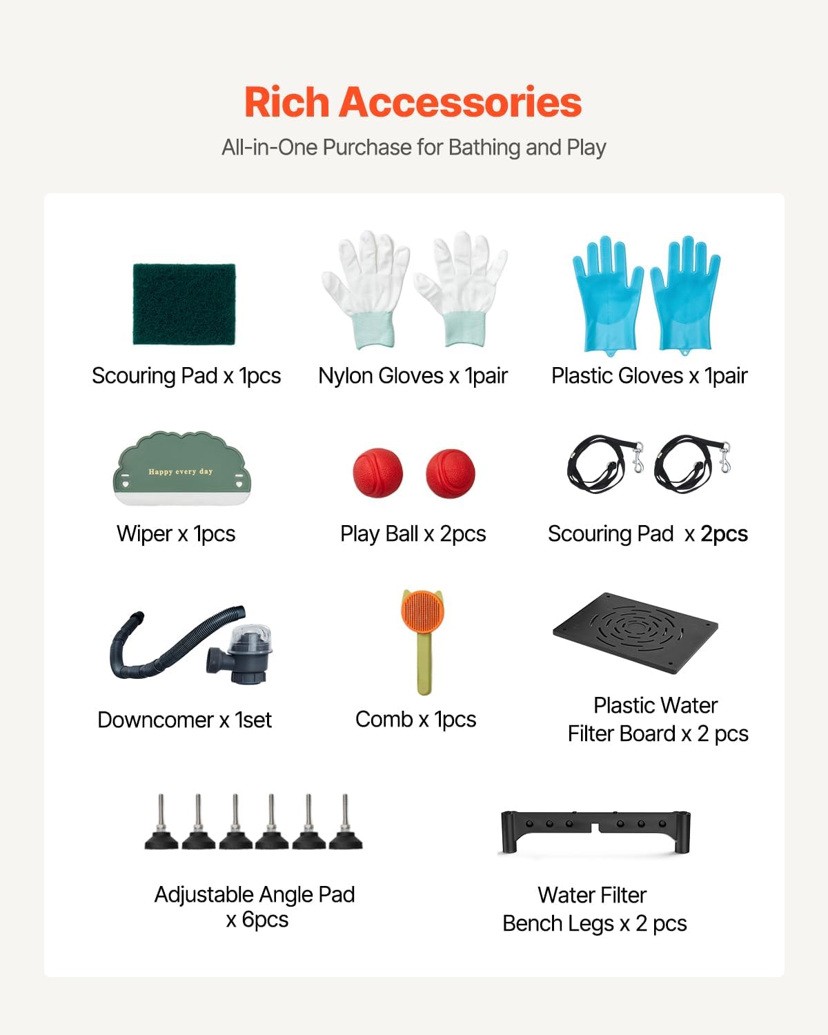 VEVOR Stainless Steel Dog Washing Station, 50 inch Pet Grooming Tub w/Stairs, PE Water Filter Board, Faucet & Showerhead & Soap Holder Dog Bathtub for Large & Medium & Small Pets (Right Door)