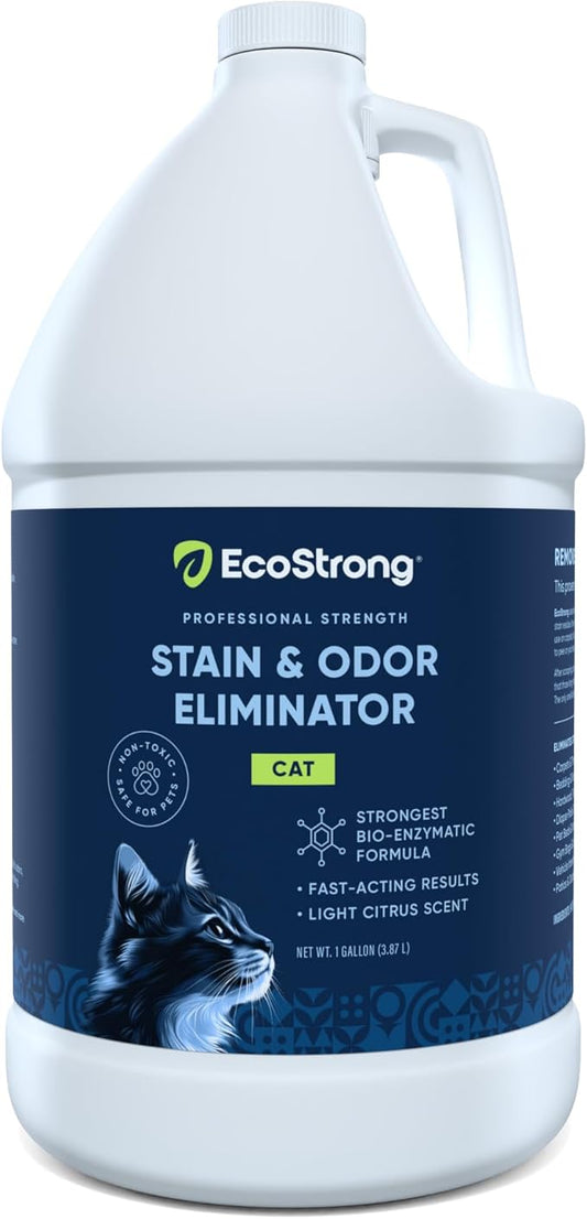 Cat Stain And Odor Remover| Enzyme Urine Odor Neutralizer - Stain Remover for Carpet, Litter Boxes, Bedding, and Laundry [Citrus Scent Gallon Value Size]