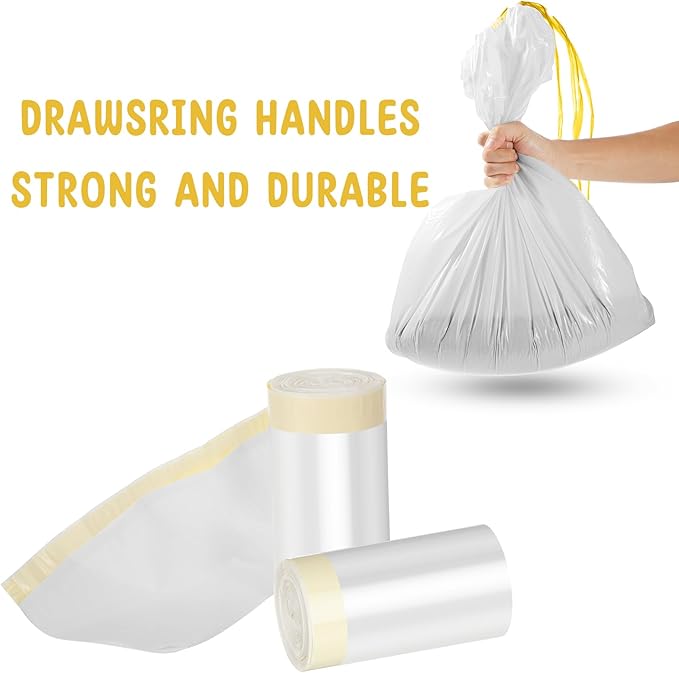 Tinlade 80 Count Jumbo Cat Litter Box Liners Large Drawstring Cat Litter Liners Bags Unscented Tear Resistant for Trash Waste to Keep Your Home Clean,39 x 22 Inch(Macaroon Color)