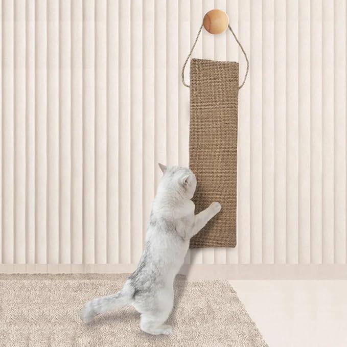 Generic Rectangle Cat Scratch Pad, Hanging Interactive Cat Toy for Indoor Cats, Small, Brown