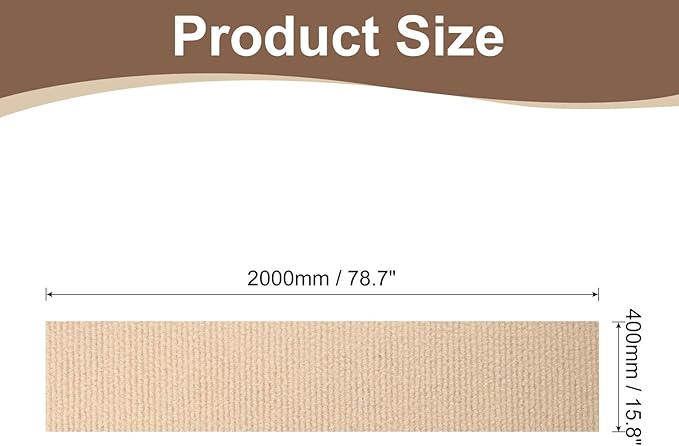 uxcell Self-Adhesive Cat Scratching Mat, 1 Roll 78.7" x 15.8" Couch Protector from Cat Claws for DIY Sofa, Wall, Doors, Cut Anti Cat Scratch Pad Carpet Mat, Khaki