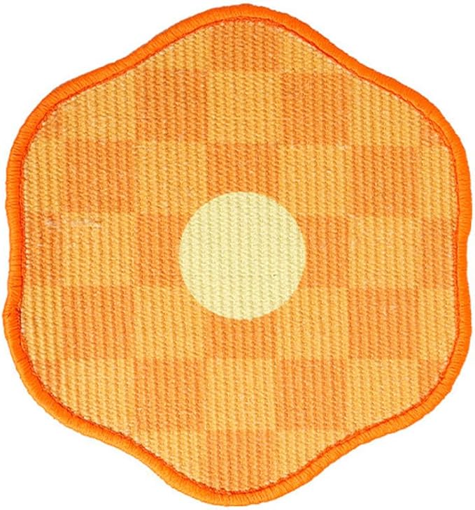 Sisal Cat Scratching Mat – Anti Scratch Furniture Protector for Walls, Couches, Cabinets, Doors & Carpet, 15.7x15.7 Inch, Shedding-Resistant Cat Scratcher with Hook and Loop Fastener (Orange)