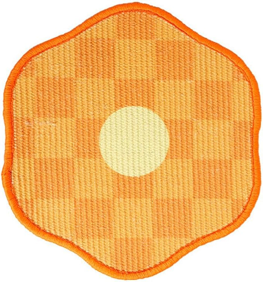 Sisal Cat Scratching Mat – Anti Scratch Furniture Protector for Walls, Couches, Cabinets, Doors & Carpet, 15.7x15.7 Inch, Shedding-Resistant Cat Scratcher with Hook and Loop Fastener (Orange)