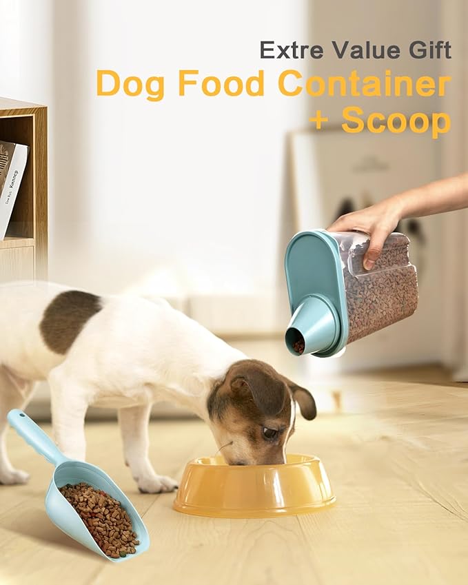 ANVS Dog Food Storage Container - Collapsible Dog Food Container with Airtight Lids, Scoop and 2.5L Small Pet Food Storage Container Dry Food For Dog, Cat and Other Pet Food (Grey, 30lbs)