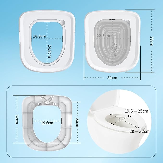 Cat Toilet Training Kit Cat Toilet Trainer Kit for Teach Cat to Use Toilet Cat Toilet Training System Universal Reusable Kitty Toilet Training Kit (White Tray, 1 Gray Inner
