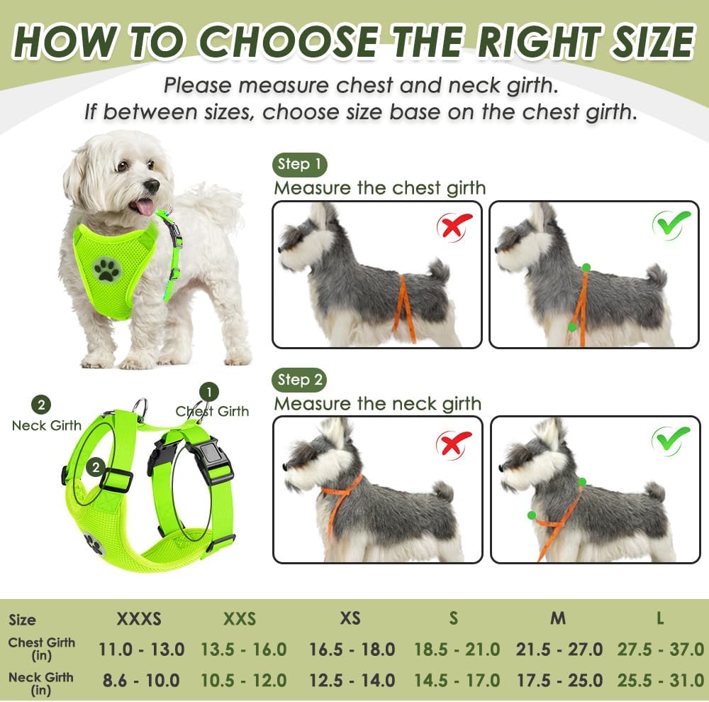 SlowTon Dog Seat Belt Harness for Car, Dog Car Harness Adjustable Mesh Breathable & Dog Seatbelt Safety Tether with Elastic Bungee for Small Medium Large Pets(Lime, Double Clip, L)
