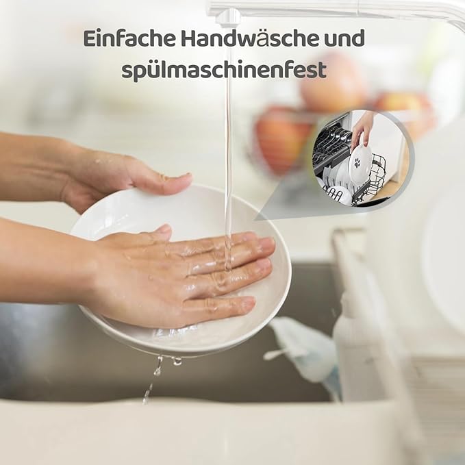 Dorakitten Ceramic Cat Bowls 3 Pack, No Whisker Fatigue Wide Shallow Cat Dishes with Non-Slip Silicone Bottom, Pet Food & Water Plates, 5.9 Inches Diameter