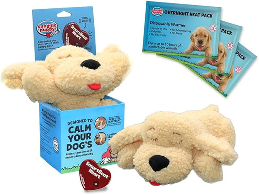 Special Edition Snuggle Puppy Toys - Heartbeat Puppy for Dogs - Pet Anxiety Relief and Calming Aid - Comfort Dog Toys for Behavioral Training in Doodle