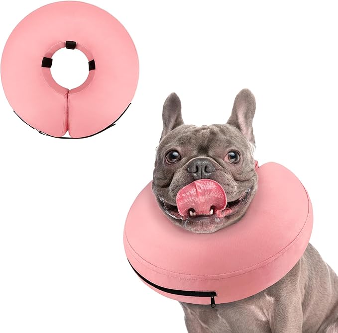 Supet Inflatable Dog Cone Collar for Large Medium Small Dogs, Soft Cone Collar for Dogs Cats, ECollar Doggie Neck Donut Dog Cone Alternative After Surgery