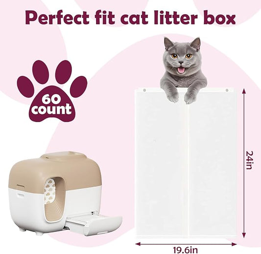 Upgrade Cat Litter Box Liners Design for Pet*Snowy SNOW+ Litter Box,60 Pcs Self-Sealing Waste Drawer Bags for Automatic Cat Litter Box (60 Pcs)