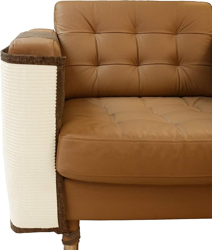 Oroonoko Cat Scratch Furniture Protector with Natural Sisal for Protecting Couch Sofa Chair Furniture 23.6''*19.7'' (Brown, Right Handed)