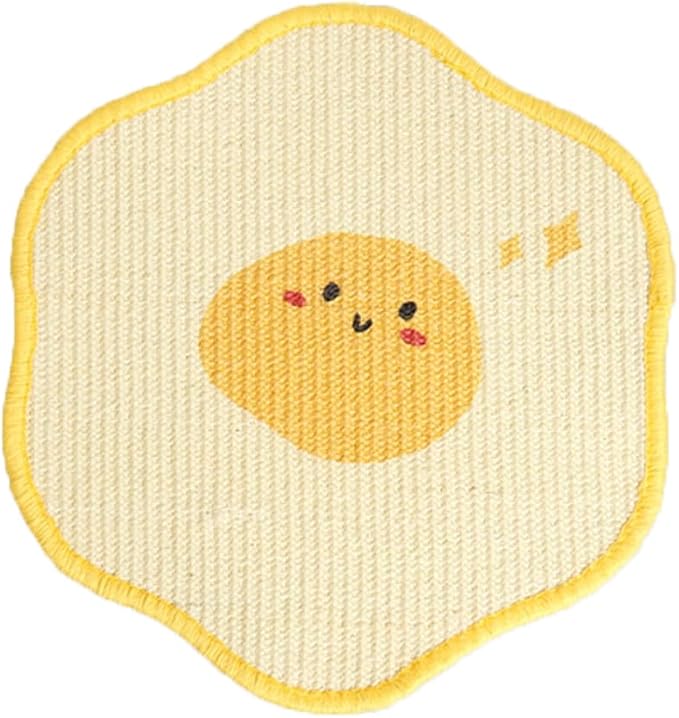 Sisal Cat Scratching Mat – Anti Scratch Furniture Protector for Walls, Couches, Cabinets, Doors & Carpet, 15.7x15.7 Inch, Shedding-Resistant Cat Scratcher with Hook and Loop Fastener (Yellow)