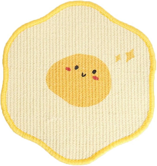 Sisal Cat Scratching Mat – Anti Scratch Furniture Protector for Walls, Couches, Cabinets, Doors & Carpet, 15.7x15.7 Inch, Shedding-Resistant Cat Scratcher with Hook and Loop Fastener (Yellow)