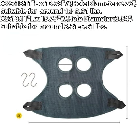 Rabbit Grooming Hammock with Safety Belt for Nail Clipping, Grooming, Bunny Bathing Bag for Nail Trimming, Cat Claw Care Bag, Small Animal Grooming Harness (Red,XX-Small)