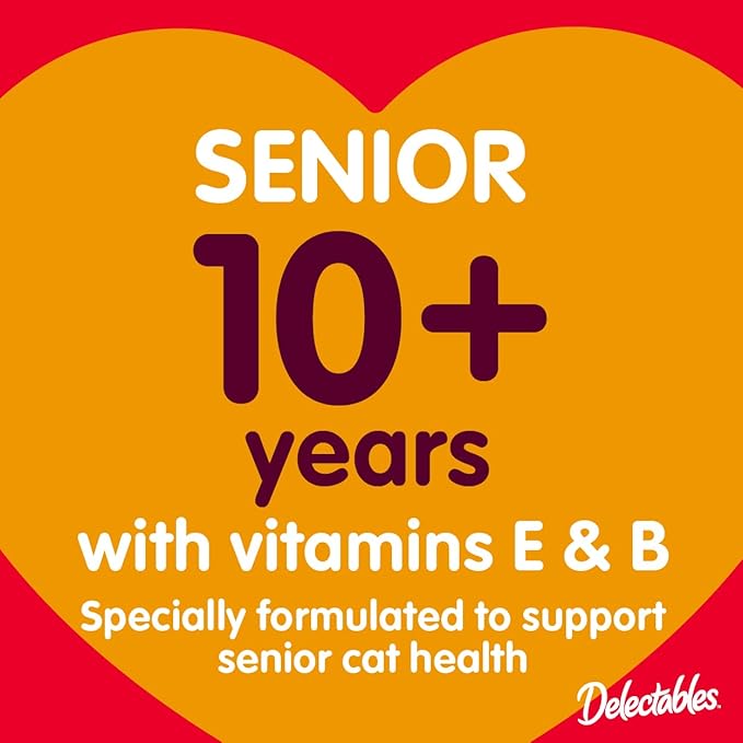 Hartz Delectables Bisque Lickable Wet Cat Treats for Senior Cats, Senior Variety 12 Countt