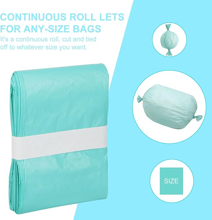 Cat Litter Pail Liner Refills Bags Compatible with Litter Champ Litter Pail, Green, Lightly Scented, 10 Pack