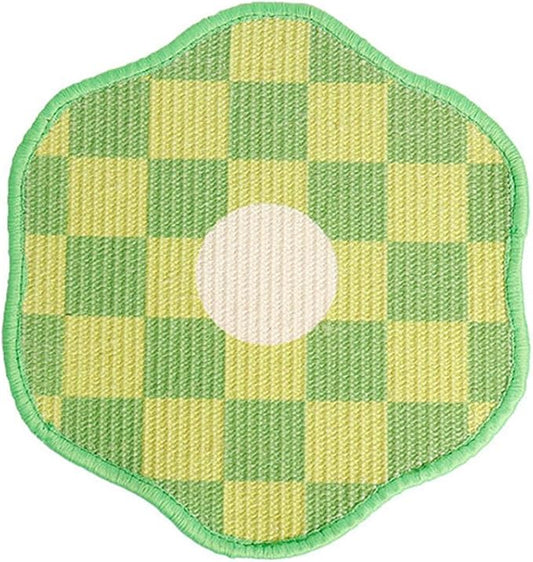 Sisal Cat Scratching Mat – Anti Scratch Furniture Protector for Walls, Couches, Cabinets, Doors & Carpet, 15.7x15.7 Inch, Shedding-Resistant Cat Scratcher with Hook and Loop Fastener (Dark Green)