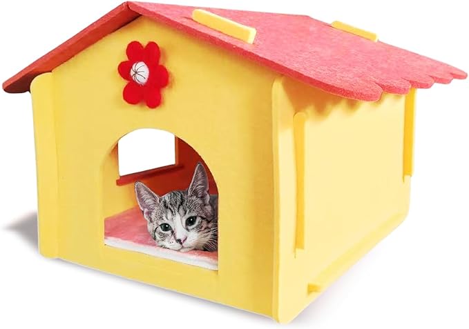 Lukamoo® Cute Cat House (Crimson Sunshine, Large)