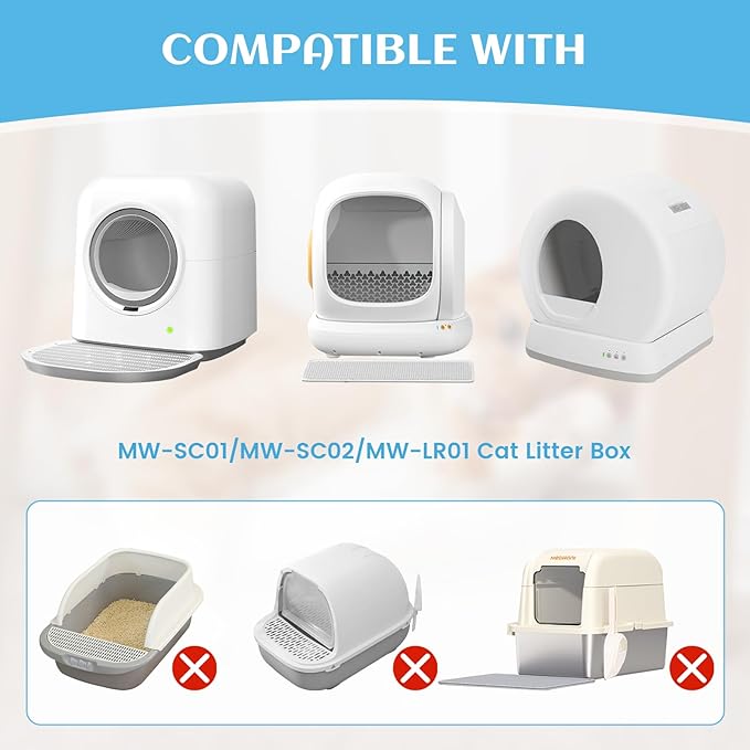 120 Count Self-Cleaning Cat Litter Box Liners Bag Compatible with Meowant MW-SC01/MW-SC02/MW-LR01, Heavy Duty Thick Drawstring Replacement Cat Litter Bags Self Cleaning Litter Box Bags 18 * 12"