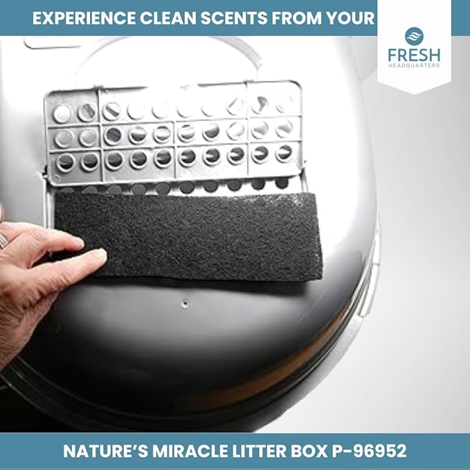 6-Pack Activated Carbon Litter Filters - 8" x 3" Oval Cat Litter Filters Replacement for Odor Elimination - Compatible with Nature Miracle Corner Box & Other Models, USA Made